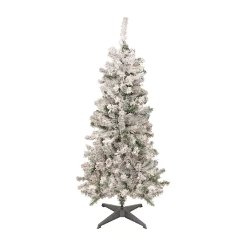 Northlight Medium Heavily Artificial Multicolor Lights 4 1/2 Foot Pre-Lit Pine Christmas Tree