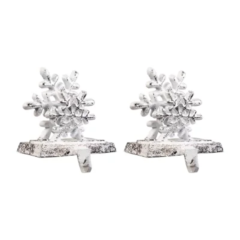 Northlight 12.5in Silver Snowflake 3-pc. Christmas Stocking Holder