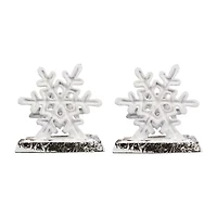 Northlight 12.5in Silver Snowflake 3-pc. Christmas Stocking Holder