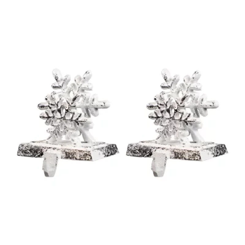 Northlight 12.5in Silver Snowflake 3-pc. Christmas Stocking Holder