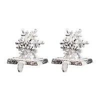 Northlight 12.5in Silver Snowflake 3-pc. Christmas Stocking Holder