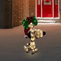Northlight 32in Lighted Peanuts Snoopy With Present Christmas Yard Art