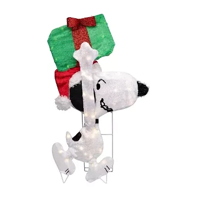Northlight 32in Lighted Peanuts Snoopy With Present Christmas Yard Art