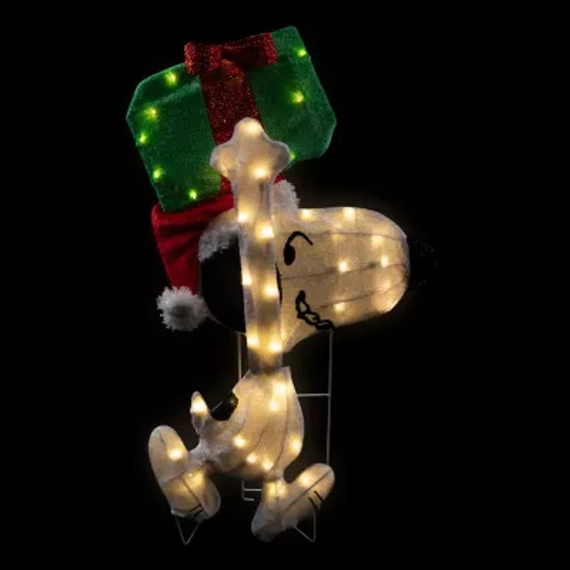 Northlight 32in Lighted Peanuts Snoopy With Present Christmas Yard Art