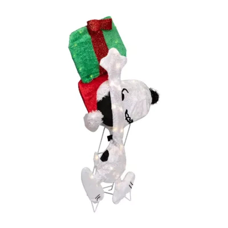 Northlight 32in Lighted Peanuts Snoopy With Present Christmas Yard Art