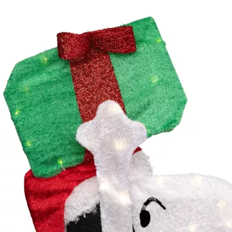 Northlight 32in Lighted Peanuts Snoopy With Present Christmas Yard Art