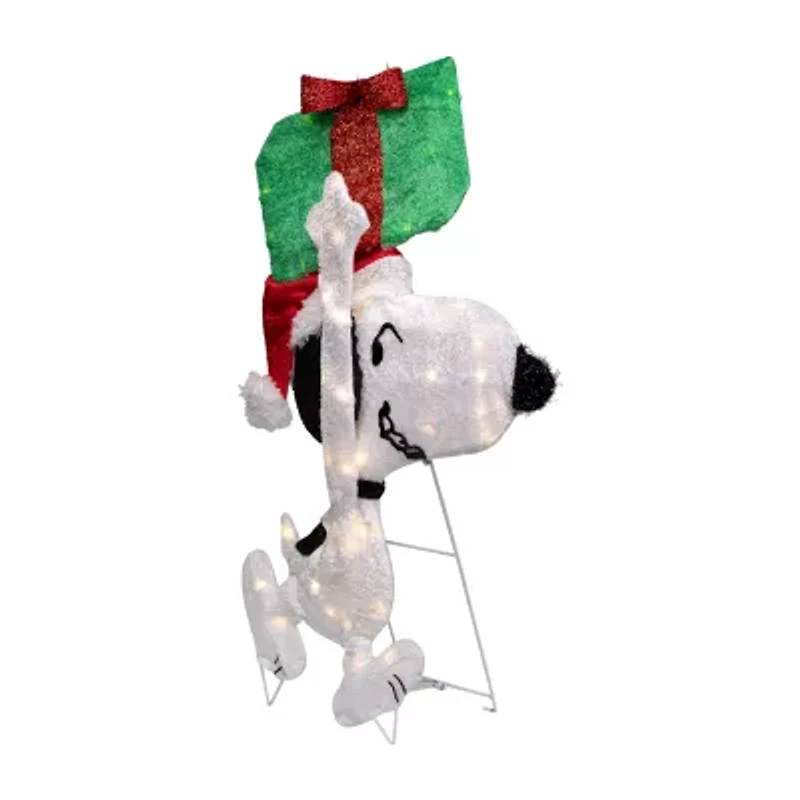 Northlight 32in Lighted Peanuts Snoopy With Present Christmas Yard Art