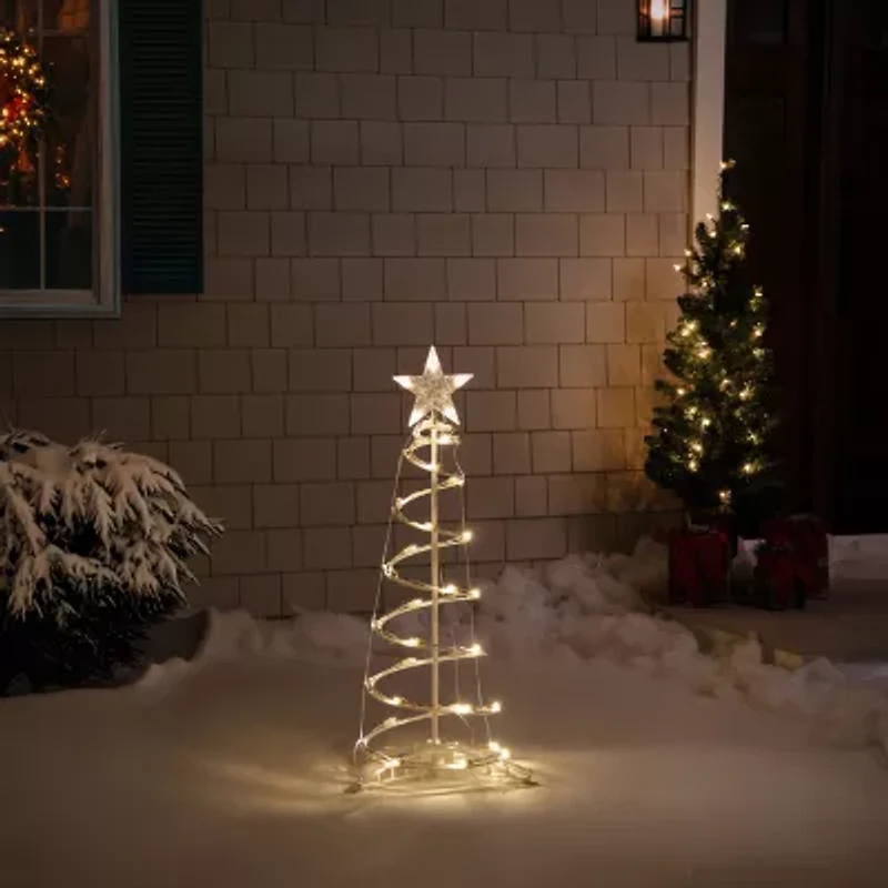 Northlight 3ft Led Lighted Spiral Cone Tree  Warm White Lights Christmas Yard Art
