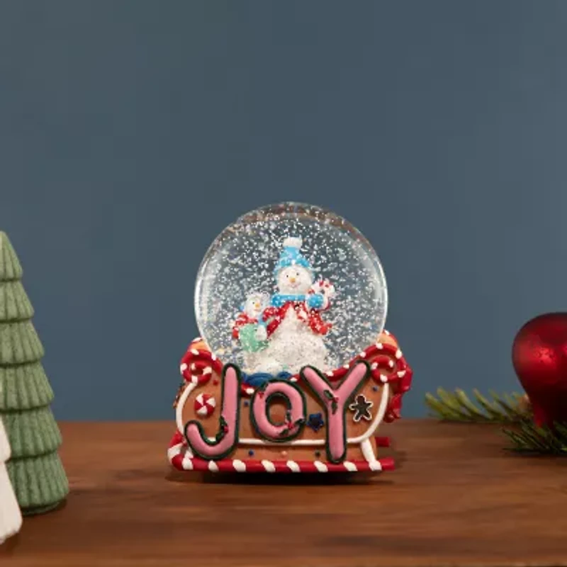 Northlight 5.25in Musical Injoyin Snowmen And Gingerbread Sleigh Christmas Christmas Snow Globe