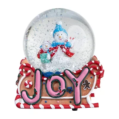 Northlight 5.25in Musical Injoyin Snowmen And Gingerbread Sleigh Christmas Christmas Snow Globe