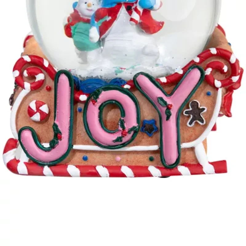 Northlight 5.25in Musical Injoyin Snowmen And Gingerbread Sleigh Christmas Christmas Snow Globe