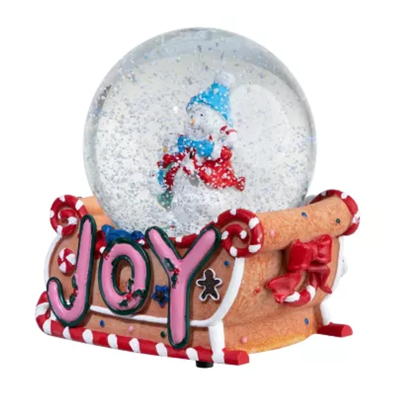 Northlight 5.25in Musical Injoyin Snowmen And Gingerbread Sleigh Christmas Christmas Snow Globe