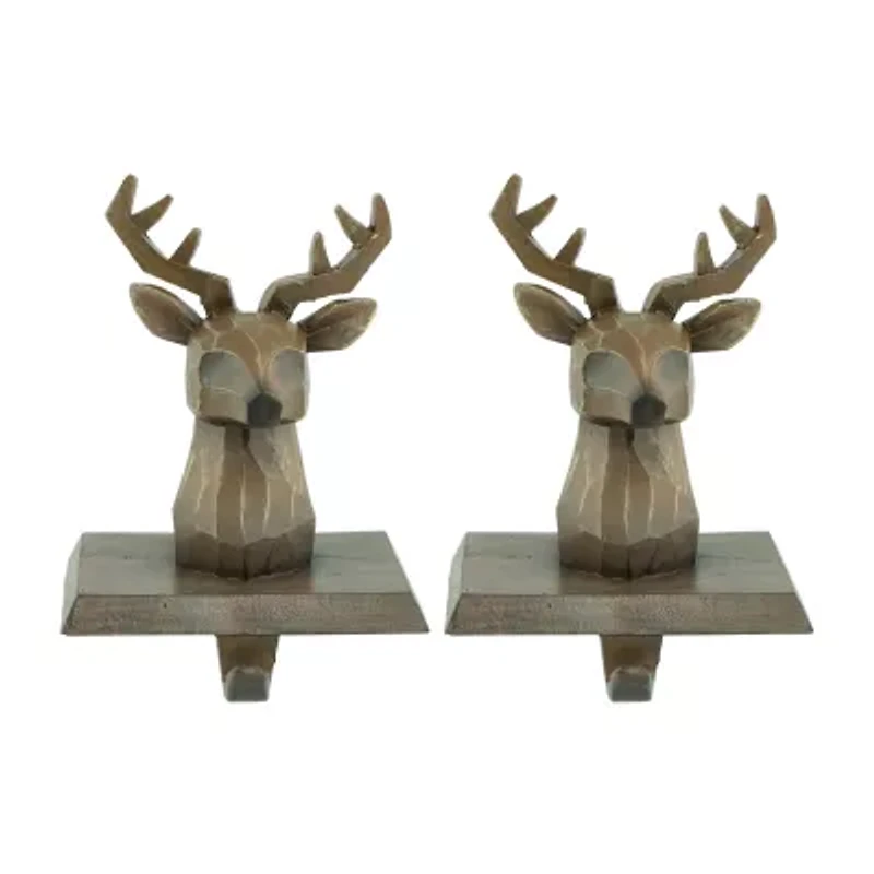 Northlight Brown Reindeer Head 5.75in 2-pc. Christmas Stocking Holder