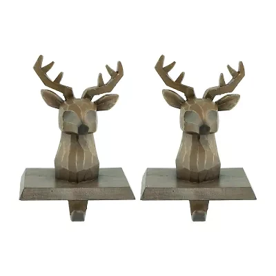 Northlight Brown Reindeer Head 5.75in 2-pc. Christmas Stocking Holder