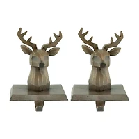 Northlight Brown Reindeer Head 5.75in 2-pc. Christmas Stocking Holder