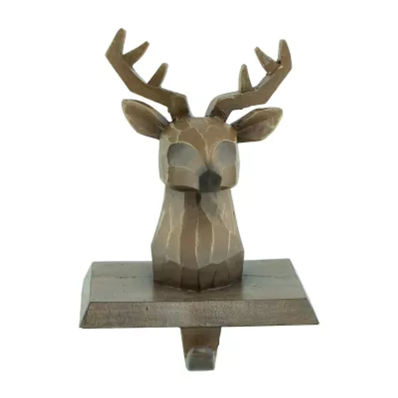Northlight Brown Reindeer Head 5.75in 2-pc. Christmas Stocking Holder