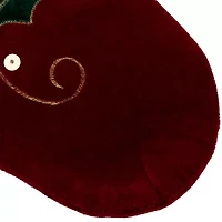 Northlight 21in Red And Green Holly Embroidered Velvet Christmas Stocking