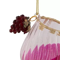 4.25'' Red and Clear Glittered Wine Glass Christmas Ornament