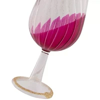4.25'' Red and Clear Glittered Wine Glass Christmas Ornament