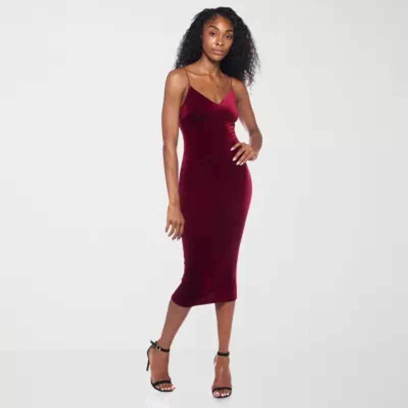 B. Smart Womens Sleeveless Midi Juniors Bodycon Dress