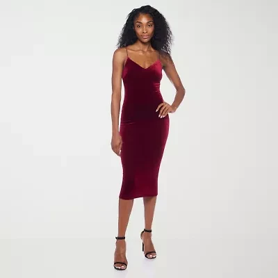 B. Smart Womens Sleeveless Midi Juniors Bodycon Dress