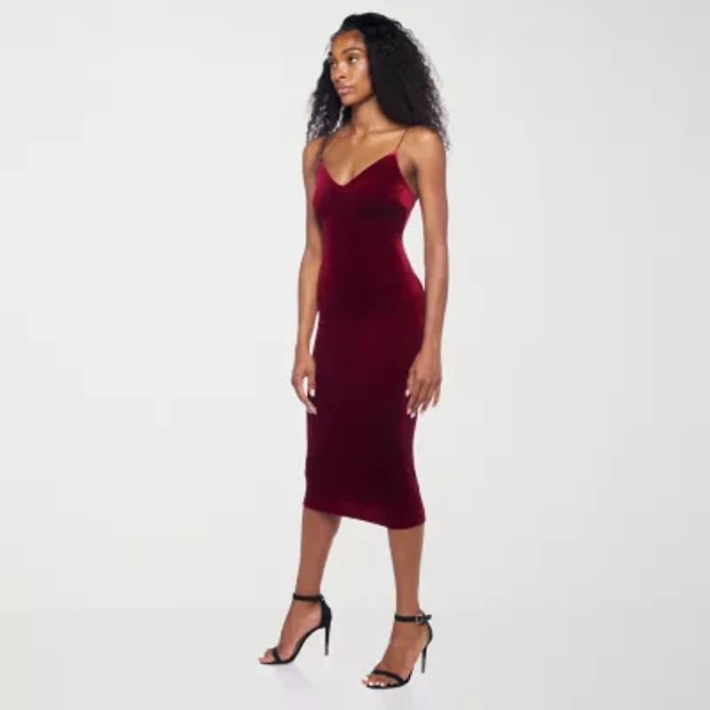B. Smart Womens Sleeveless Midi Juniors Bodycon Dress