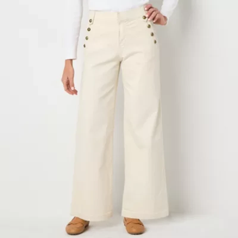 St. John's Bay Womens Tall High Rise Wide Leg Jean