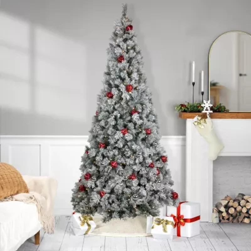 Northlight Snow Bristle 7 1/2 Foot Pre-Lit Pine Christmas Tree