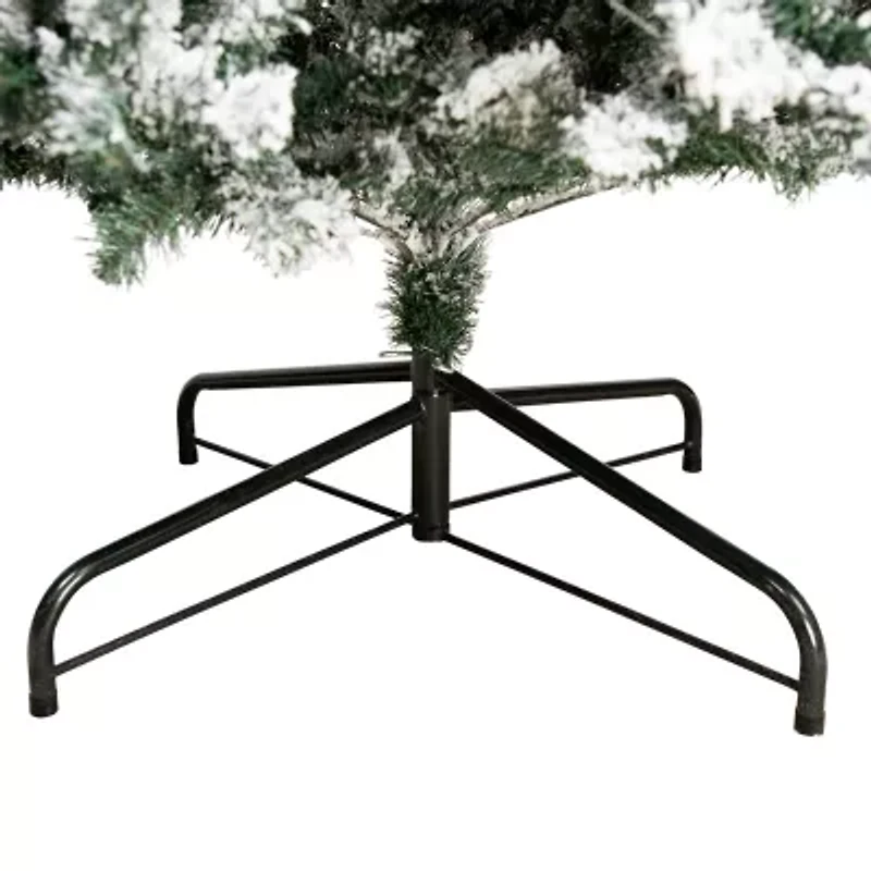 Northlight Slim Flocked Pine 9 Foot Pre-Lit Pine Christmas Tree