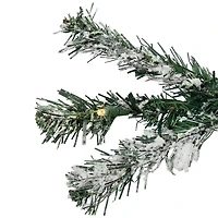 Northlight Slim Flocked Pine 9 Foot Pre-Lit Pine Christmas Tree