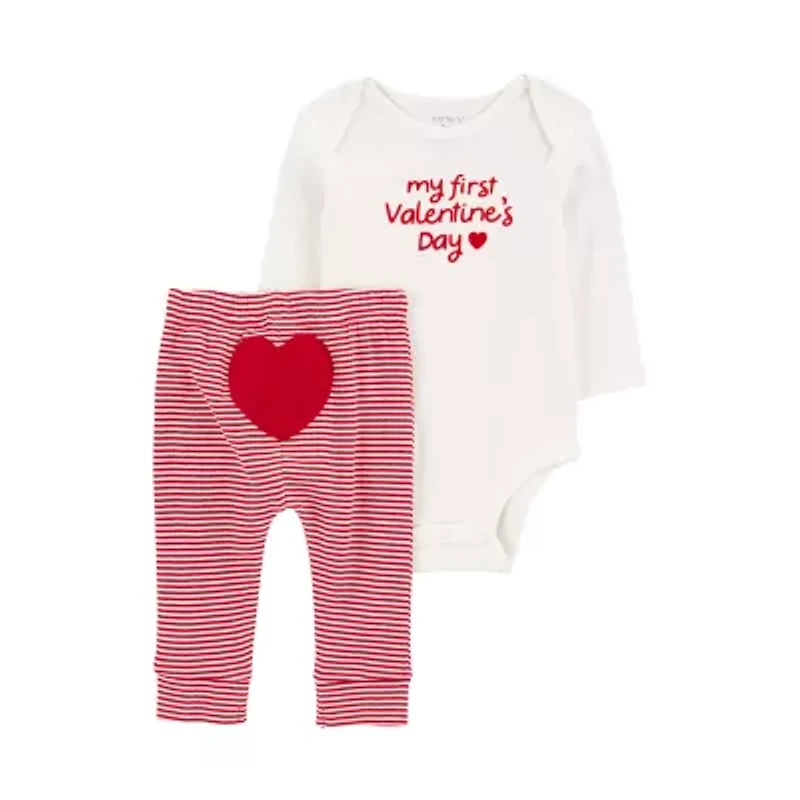 Carter's First Valentines Day Baby Unisex 2-pc. Pant Set