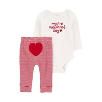 Carter's First Valentines Day Baby Unisex 2-pc. Pant Set