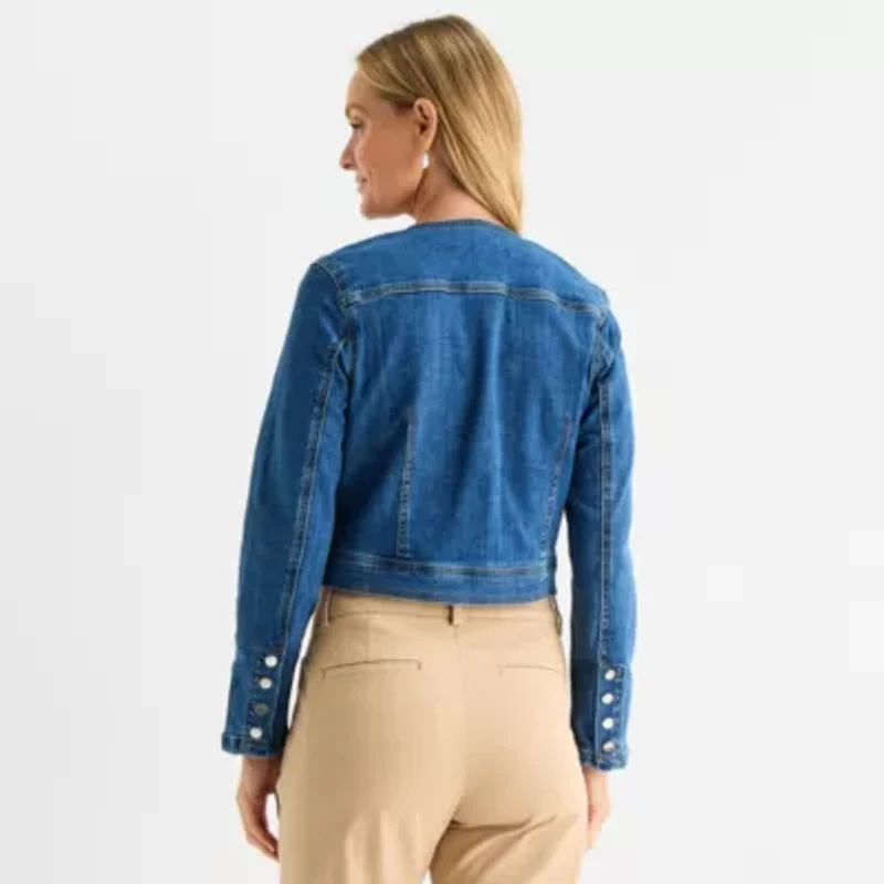 Liz Claiborne Womens Denim Lightweight Jacket