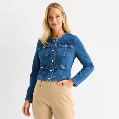 Liz Claiborne Womens Denim Lightweight Jacket