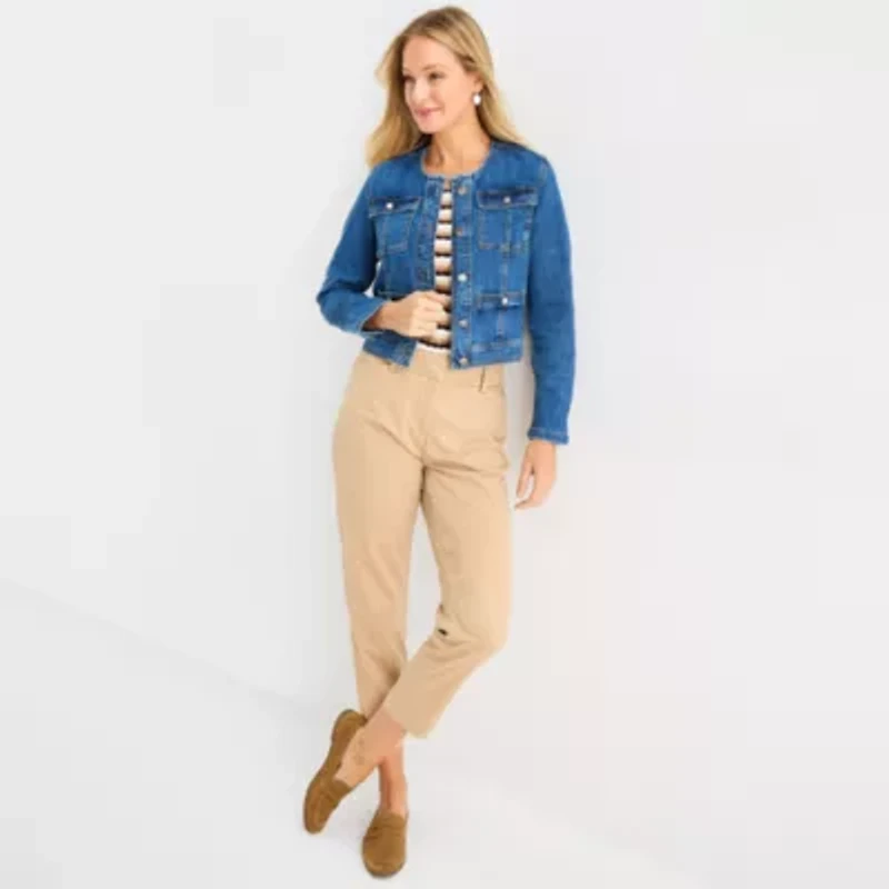 Liz Claiborne Womens Denim Lightweight Jacket