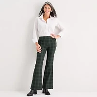 Liz Claiborne Lisa Womens Flare Mid Rise Petite Pull-On Pant