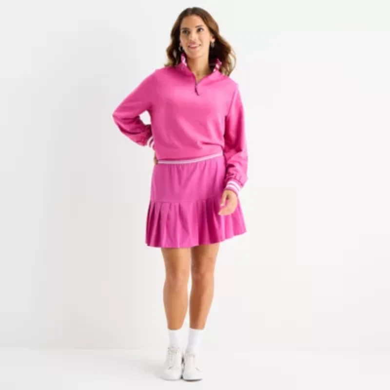 St. John's Bay Womens Mock Neck Long Sleeve Sweatshirt