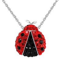 Sterling Silver Crystal Lady Bug Pendant