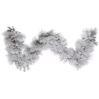 Vickerman 9" Flocked Alberta Christmas Garland Unlit