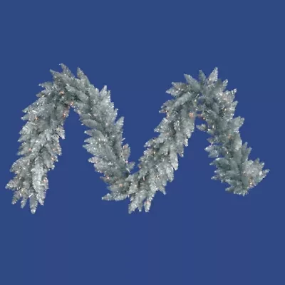 Vickerman 9' Silver Christmas Garland Unlit