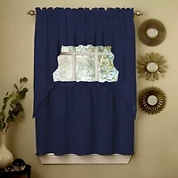 Sweet Home Collection Opaque Ribcord Rod Pocket Swag Valance