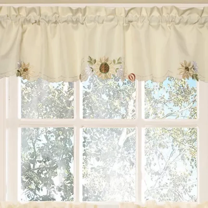 Sweet Home Collection Sunflower 2-pc. Rod Pocket Window Tier