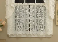 Sweet Home Collection Hopewell Old World Style Floral Lace 2-pc. Rod Pocket Window Tier