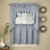 Sweet Home Collection Opaque Ribcord 2-pc. Rod Pocket Window Tier