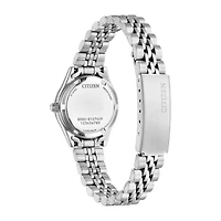 Citizen Quartz Womens Crystal Accent Silver Tone Stainless Steel Bracelet Watch Eq0530-51n