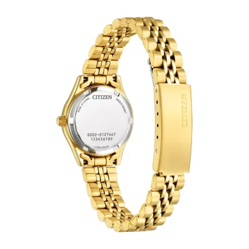 Citizen Quartz Womens Crystal Accent Gold Tone Stainless Steel Bracelet Watch Eq0532-55e