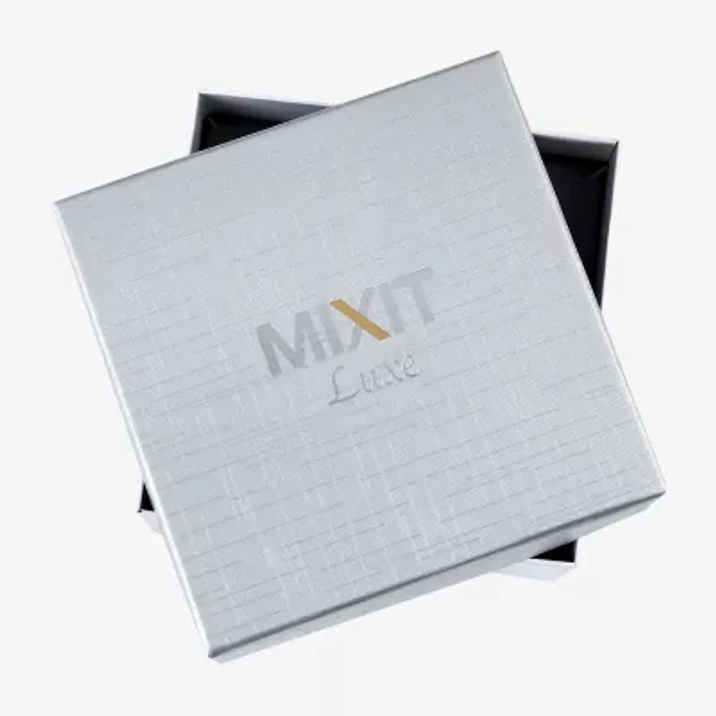 Mixit Silver Tone Initial Pendant Necklace & Stud Earring Womens White Heart 2-pc. Jewelry Set
