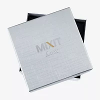 Mixit Silver Tone Initial Pendant Necklace & Stud Earring Womens White Heart 2-pc. Jewelry Set
