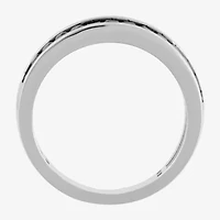 Midnight Black Mens 1 CT. T.W. Natural Diamond 10K White Gold Wedding Band
