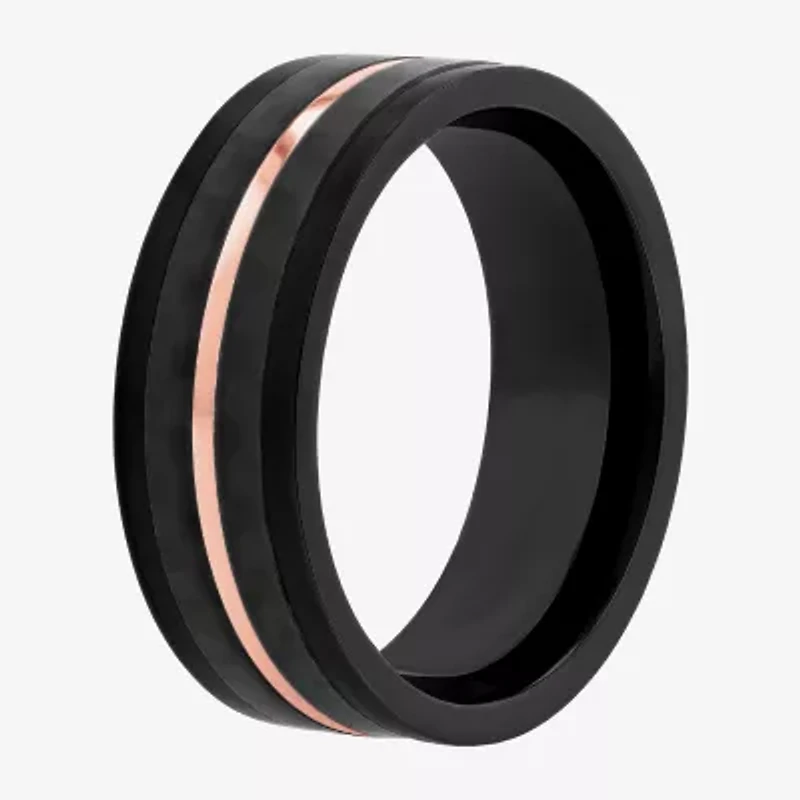Mens 8MM Stainless Steel Wedding Band